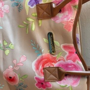 Tupperware Floral Tote Bag - Pink and Brown